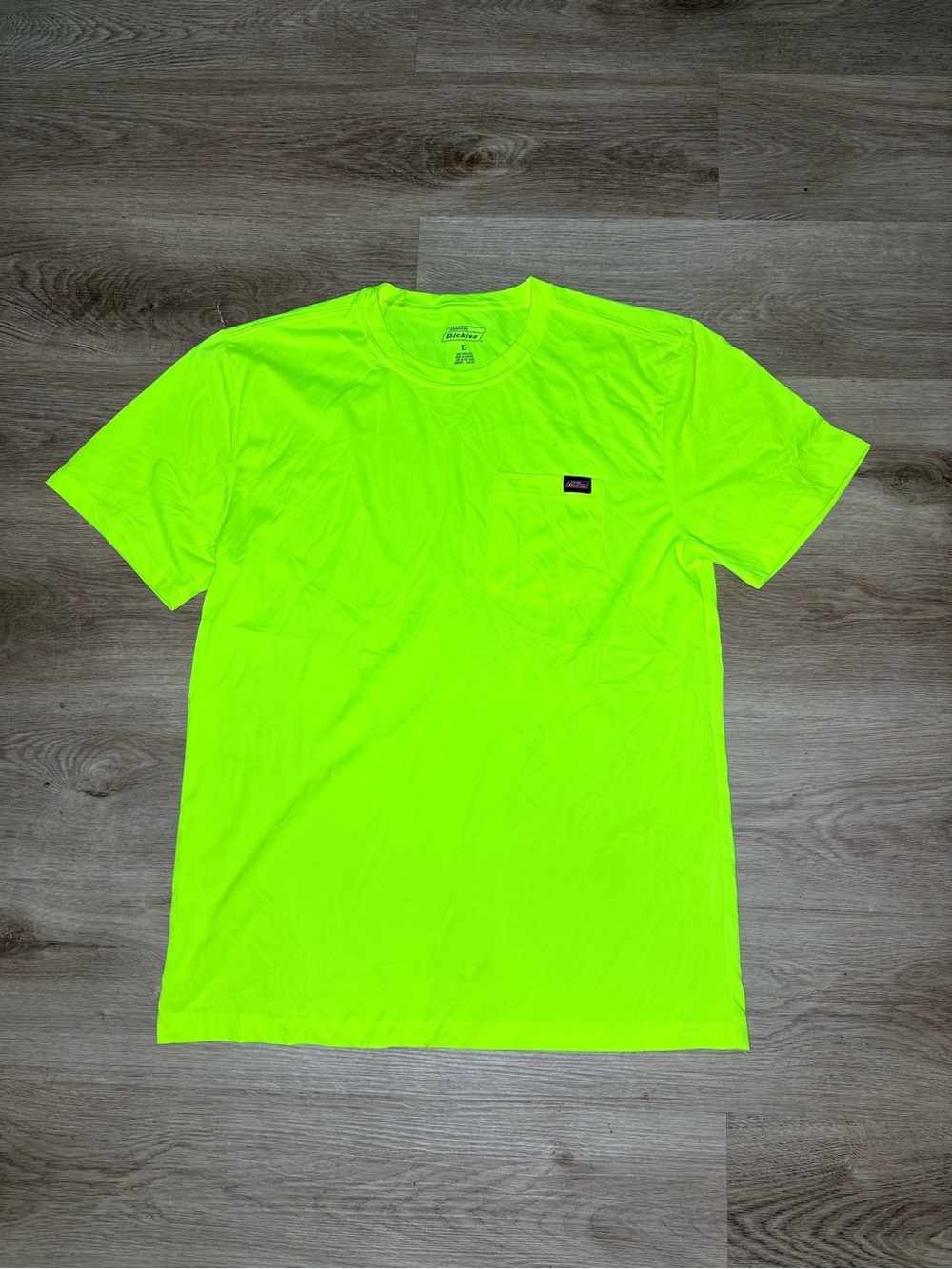 Dickies Neon Green Short Sleeve Pocket Tee